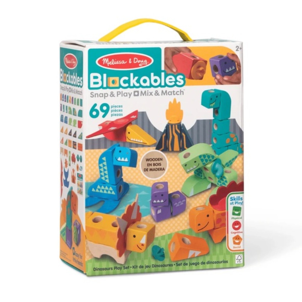 NWT Melissa & Doug BLOCKABLES™ Dinosaur Play Set - Picture 2 of 11